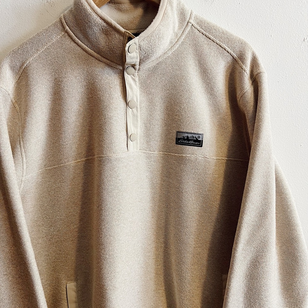 Eddie Bauer Tan Snap-Front Pullover